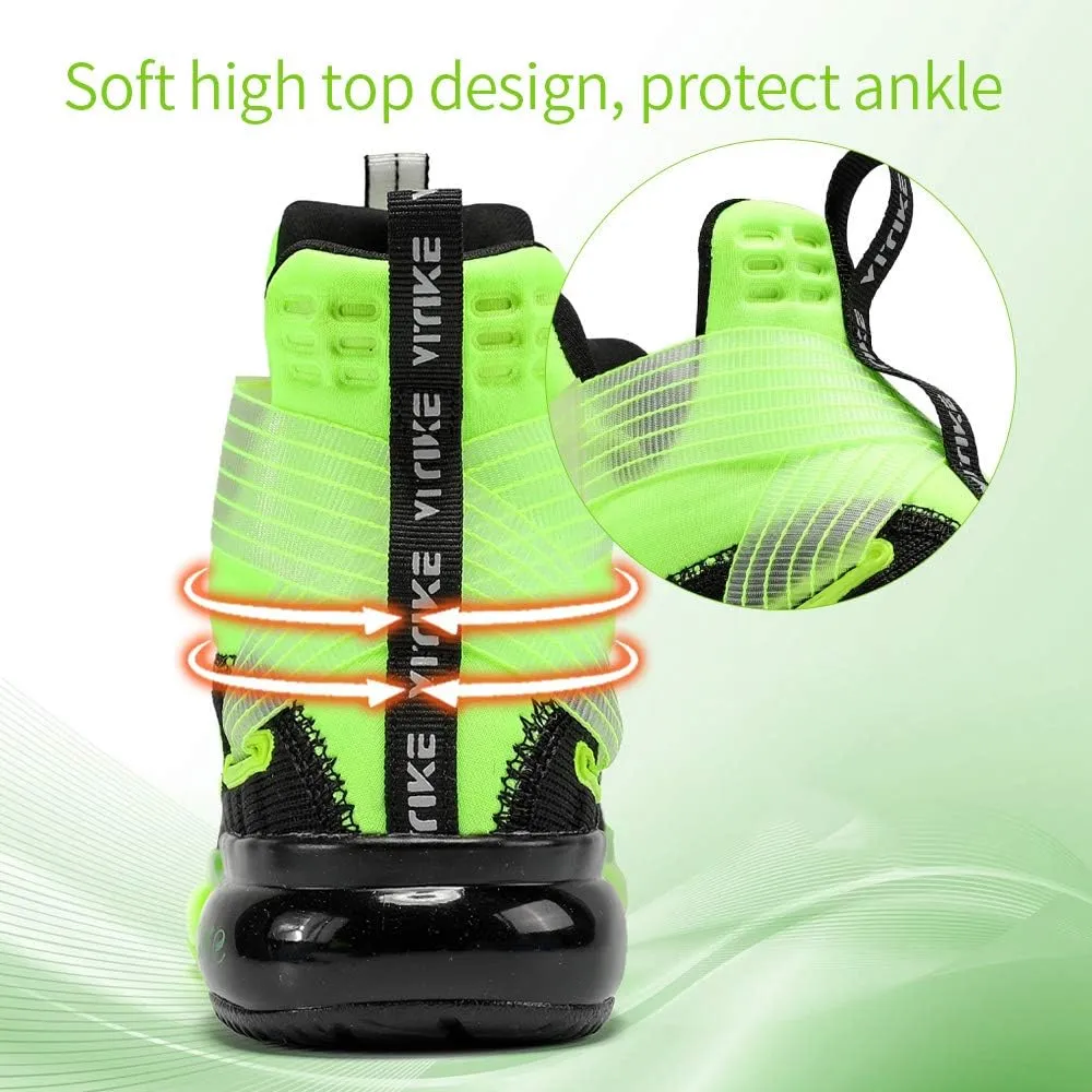 JMFCHI Kids Basketball Shoes High-top Sports Shoes Sneakers Durable Lace-up Non-Slip Running Shoes Secure for Little Kids Big Kids and Boys Girls