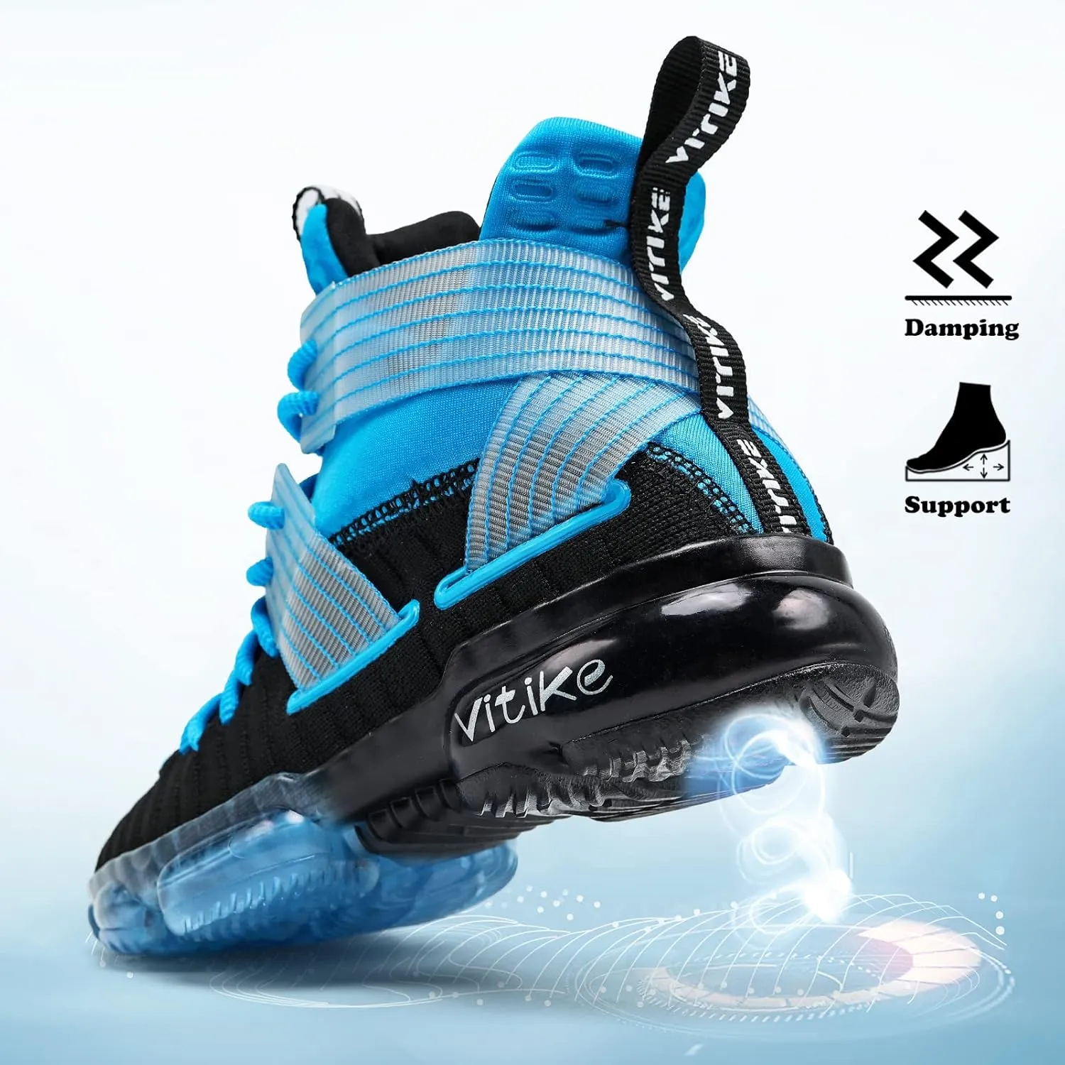 JMFCHI Kids Basketball Shoes High-top Sports Shoes Sneakers Durable Lace-up Non-Slip Running Shoes Secure for Little Kids Big Kids and Boys Girls