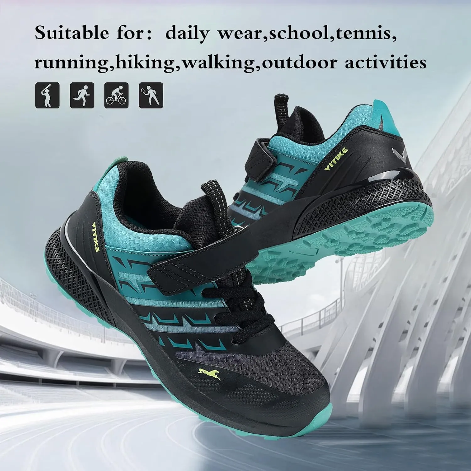 JMFCHI Kids Sneakers Boys Girls Tennis Running Shoes Outdoor Hiking Sneaker for Boys Athletic Breathable