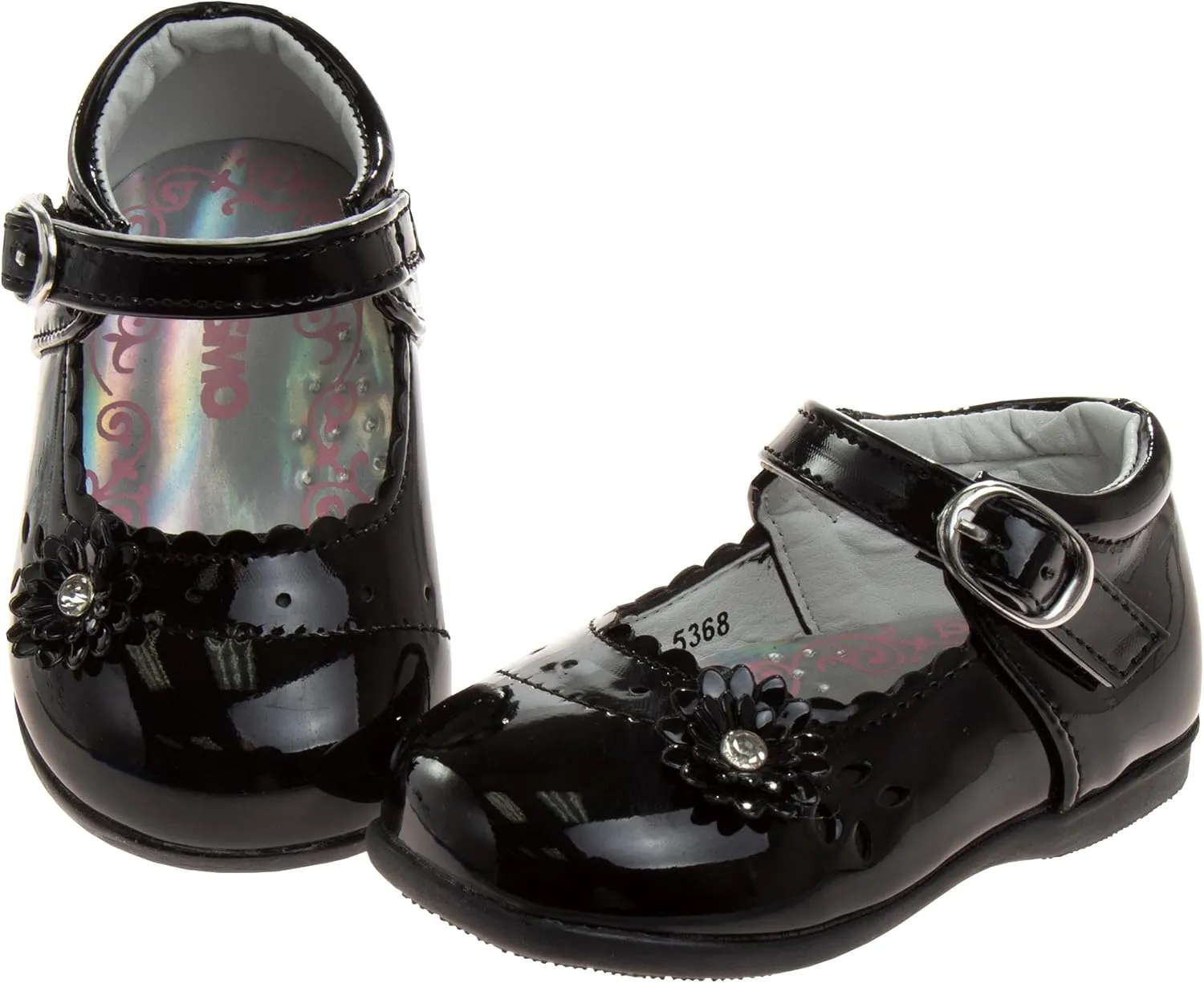 Josmo Baby Girls Mary Jane Flats Slipon - Newborn Infant Formal Dress Shoes School Uniform - (Size 3-8 Infant-Toddlers)