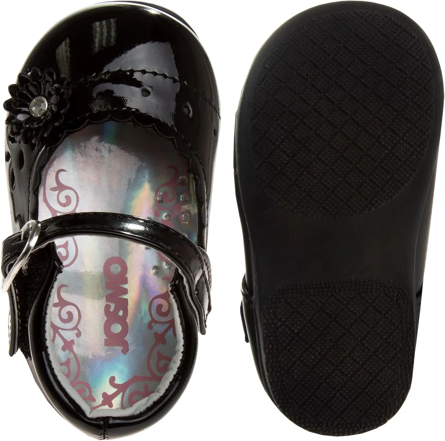 Josmo Baby Girls Mary Jane Flats Slipon - Newborn Infant Formal Dress Shoes School Uniform - (Size 3-8 Infant-Toddlers)