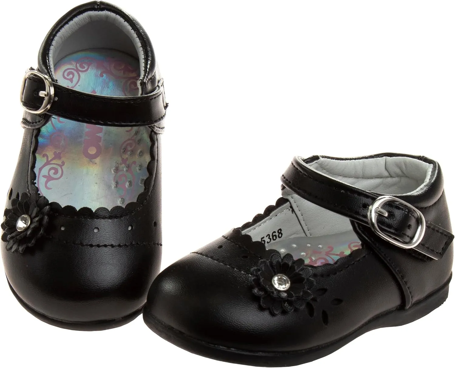 Josmo Baby Girls Mary Jane Flats Slipon - Newborn Infant Formal Dress Shoes School Uniform - (Size 3-8 Infant-Toddlers)
