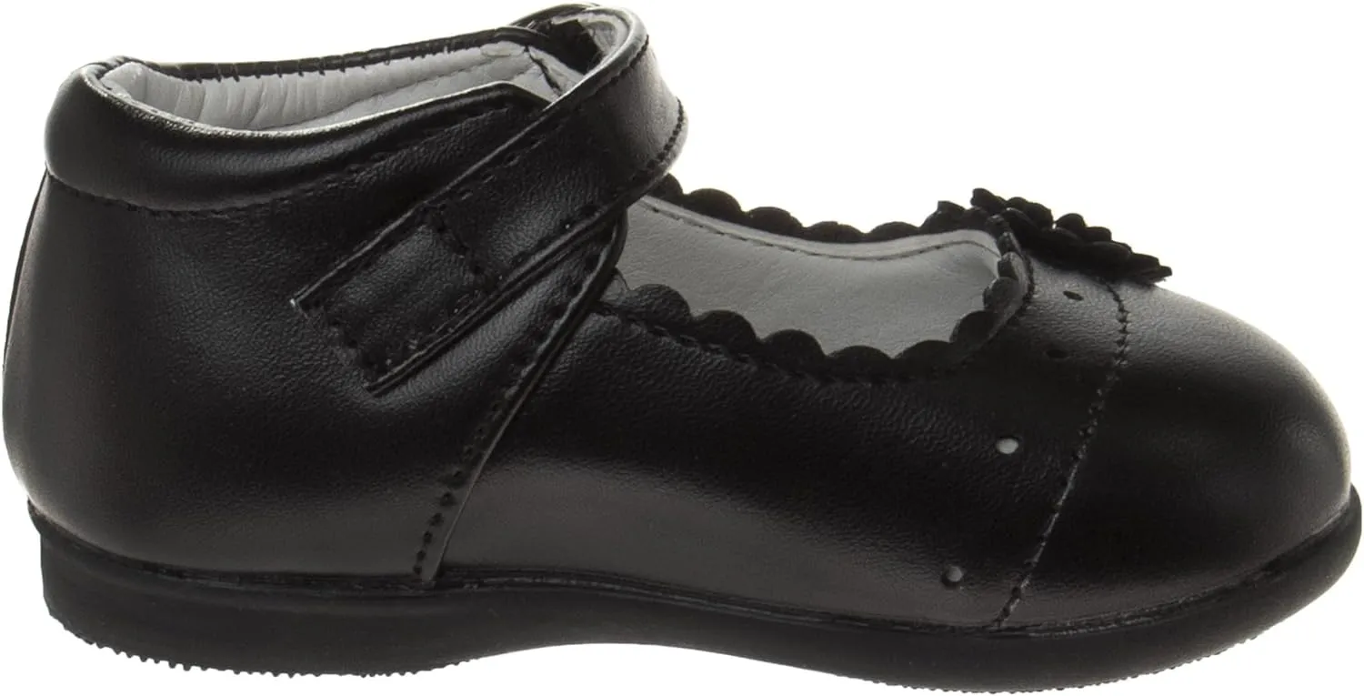 Josmo Baby Girls Mary Jane Flats Slipon - Newborn Infant Formal Dress Shoes School Uniform - (Size 3-8 Infant-Toddlers)