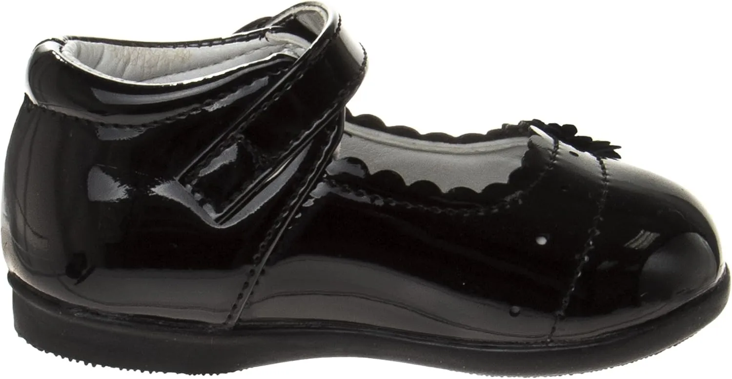 Josmo Baby Girls Mary Jane Flats Slipon - Newborn Infant Formal Dress Shoes School Uniform - (Size 3-8 Infant-Toddlers)