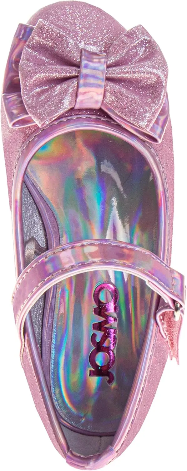 Josmo Girls Sparkly Dress Bow Sandals - Formal Party Wear Shoes