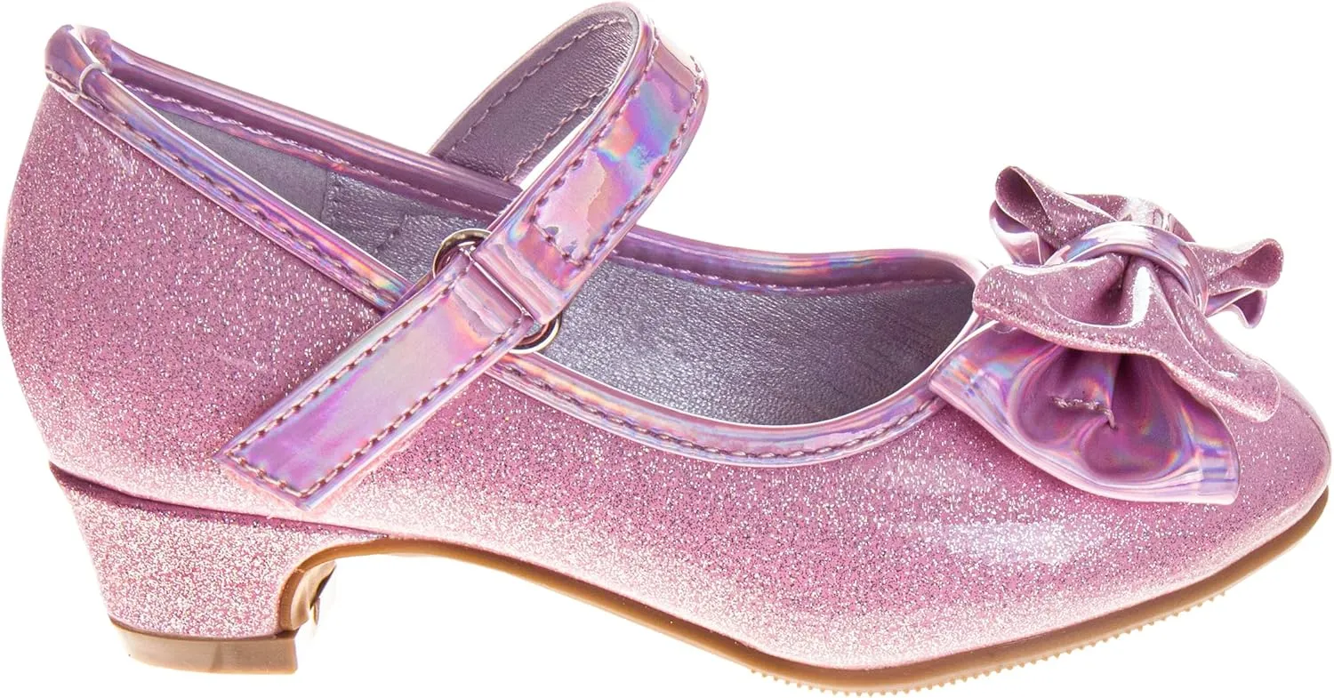 Josmo Girls Sparkly Dress Bow Sandals - Formal Party Wear Shoes