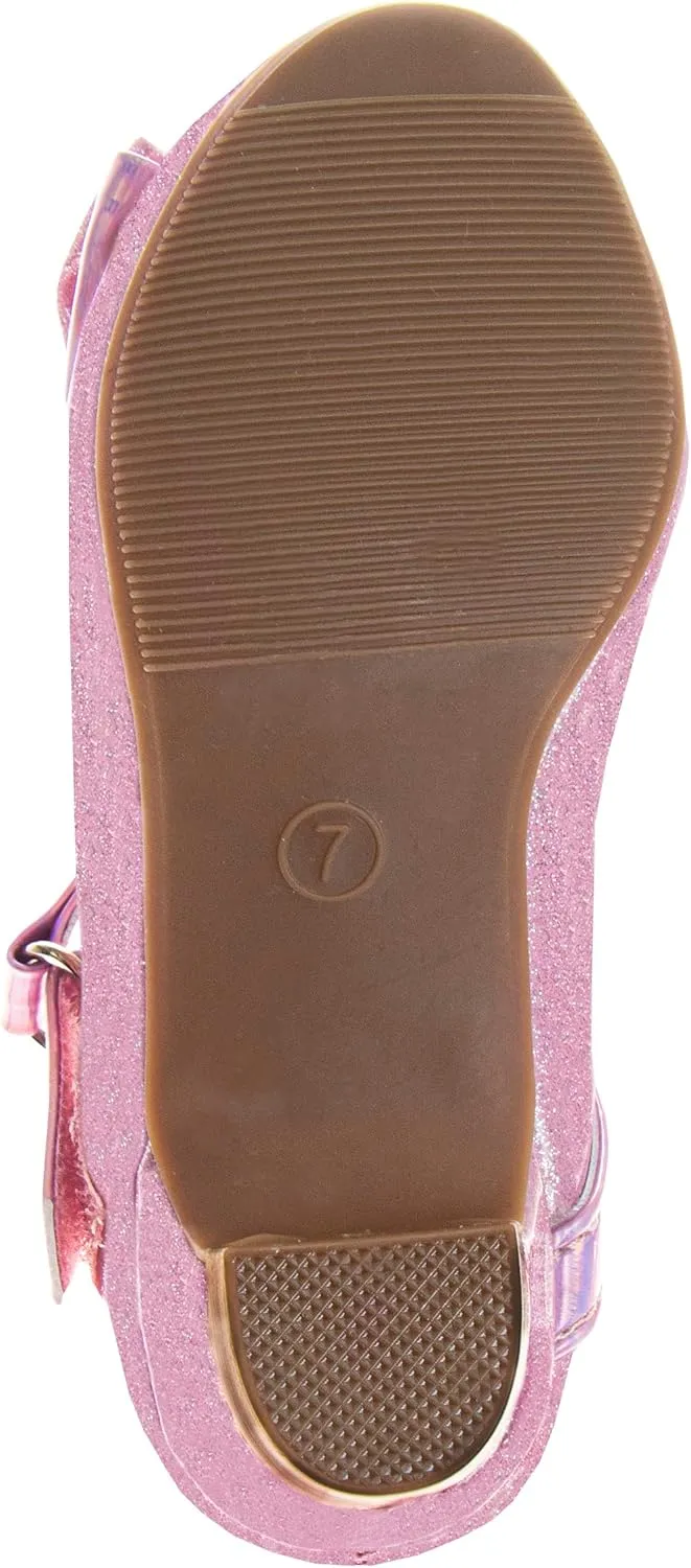 Josmo Girls Sparkly Dress Bow Sandals - Formal Party Wear Shoes
