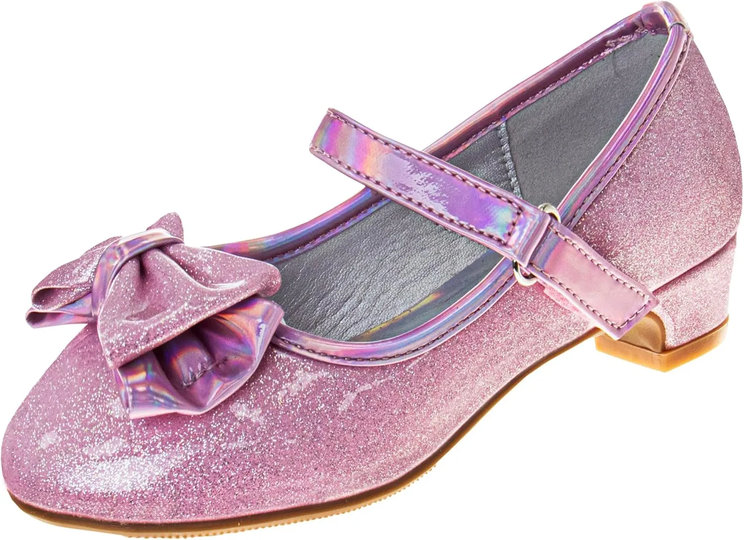 Josmo Girls Sparkly Dress Bow Sandals - Formal Party Wear Shoes