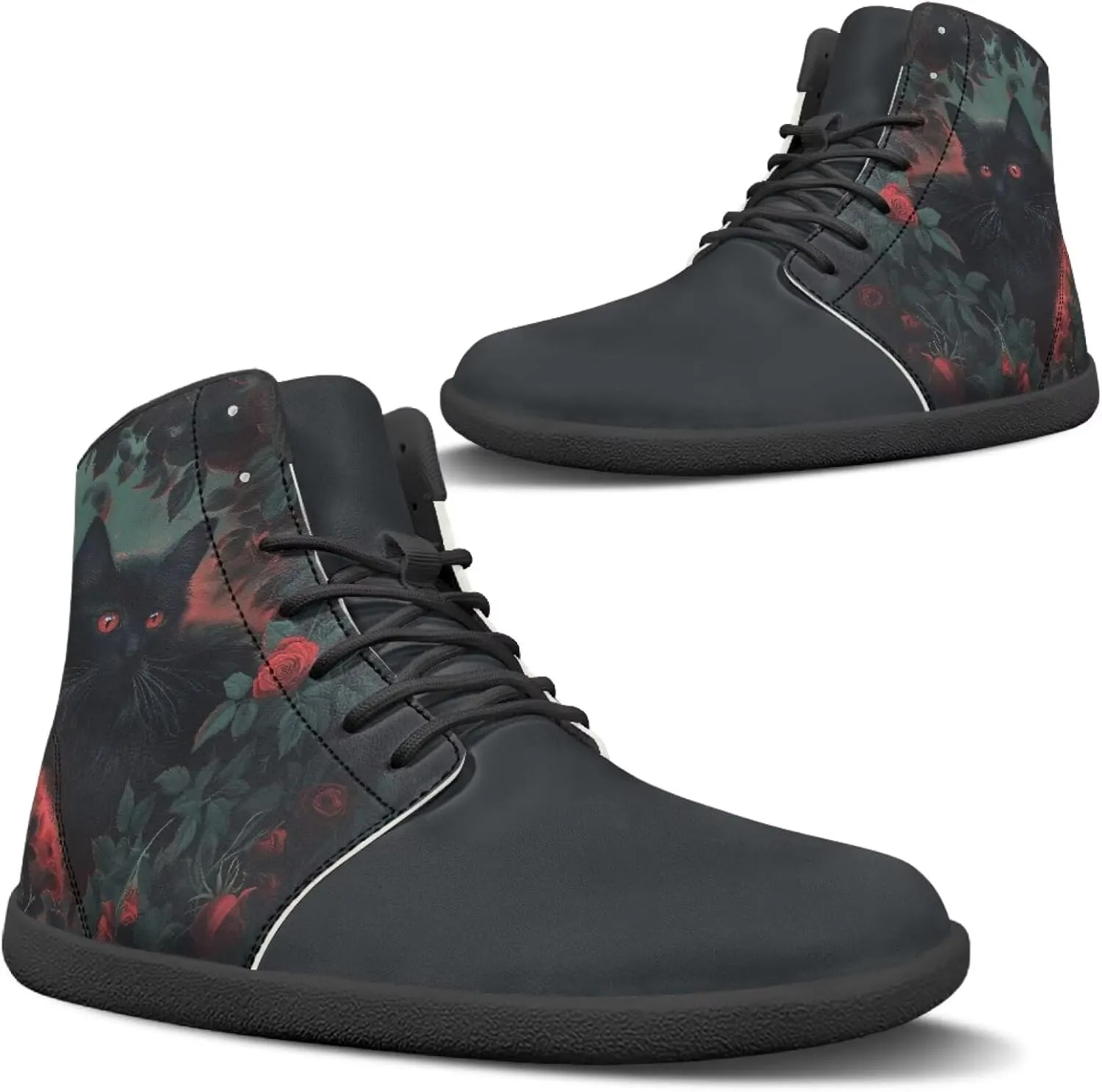 JoyLamoria Unisex High Top Sneakers Mandala Style Leather Shoes Lace-up Comfortable Casual Fashion Sneakers