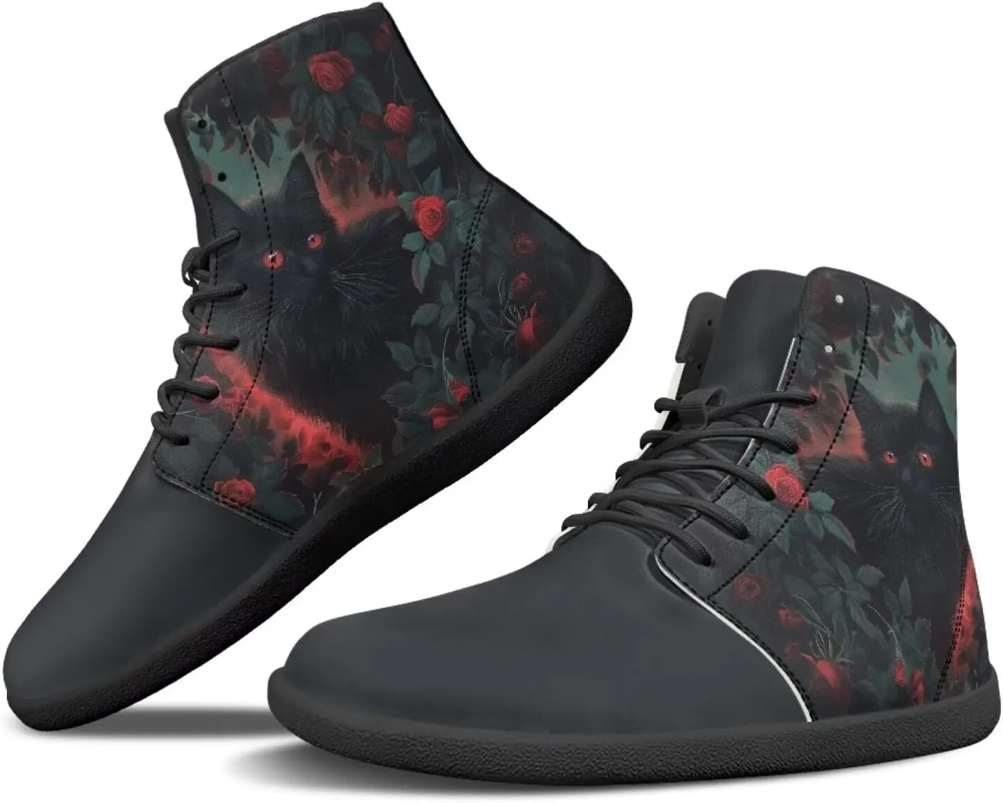 JoyLamoria Unisex High Top Sneakers Mandala Style Leather Shoes Lace-up Comfortable Casual Fashion Sneakers