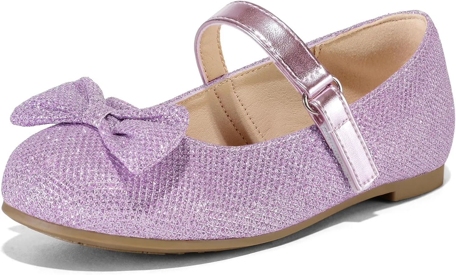 K KomForme Girl's Ballet Flats Non-Slip Soft Mary Jane Walking Party Dress Shoes for Toddler/Little Kid/Big Kid