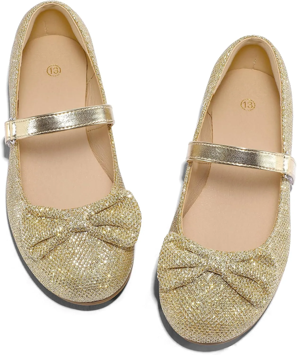 K KomForme Girl's Ballet Flats Non-Slip Soft Mary Jane Walking Party Dress Shoes for Toddler/Little Kid/Big Kid
