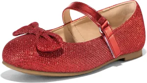 K KomForme Girl's Ballet Flats Non-Slip Soft Mary Jane Walking Party Dress Shoes for Toddler/Little Kid/Big Kid