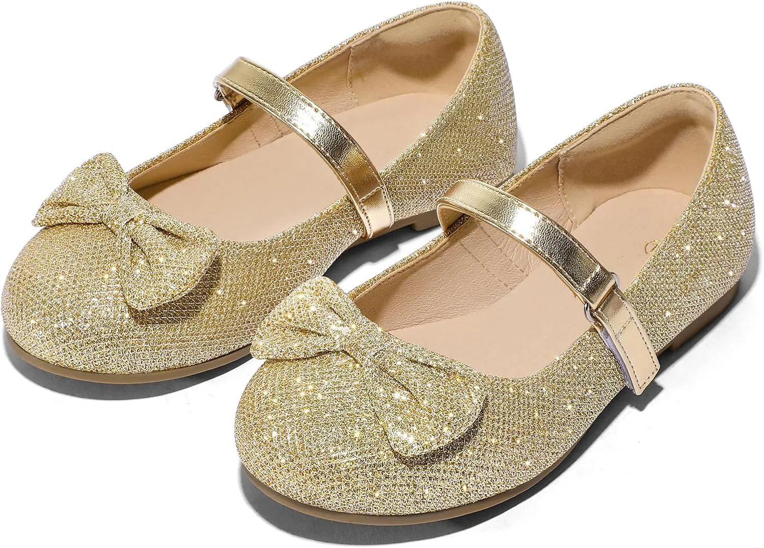 K KomForme Girl's Ballet Flats Non-Slip Soft Mary Jane Walking Party Dress Shoes for Toddler/Little Kid/Big Kid