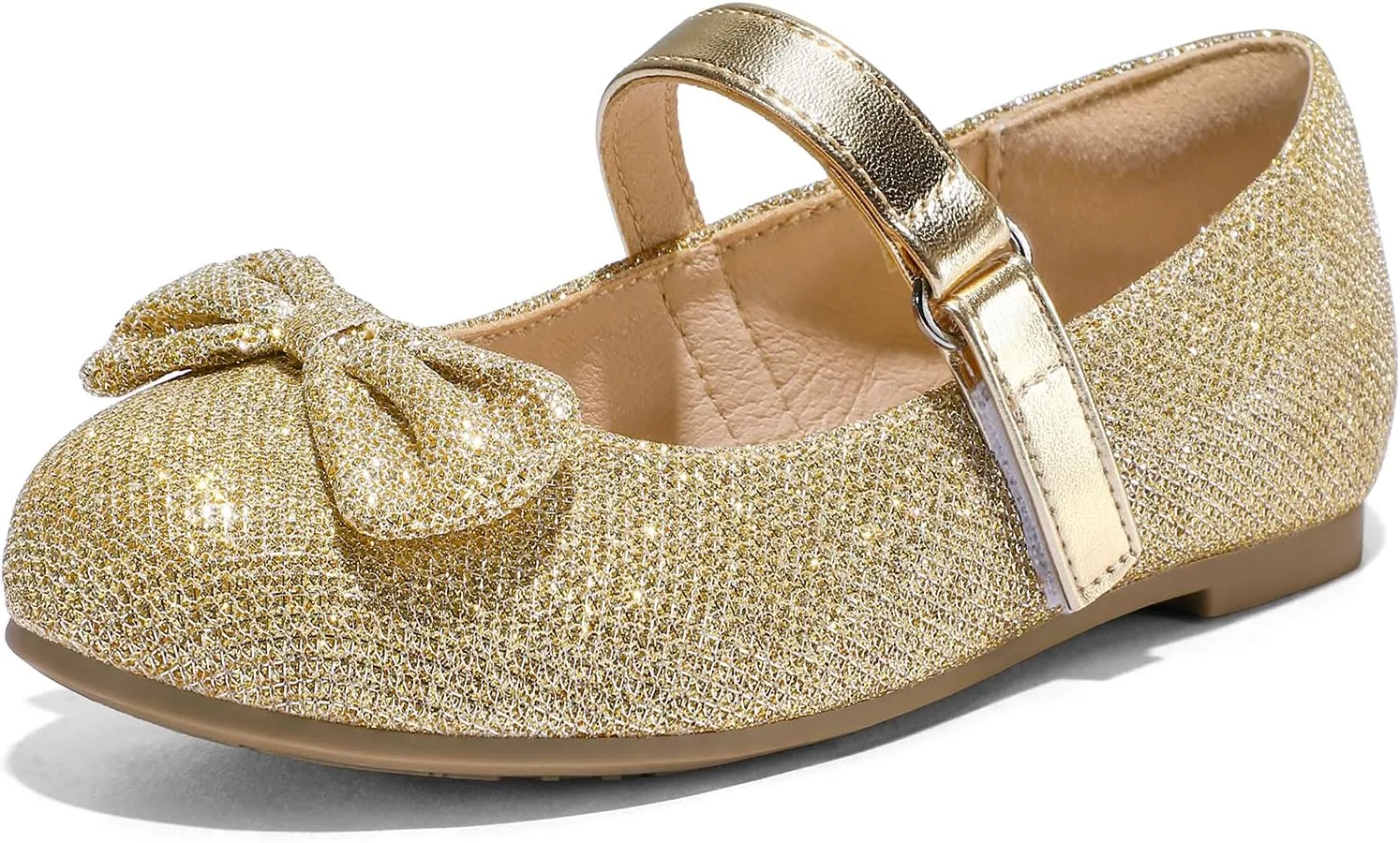 K KomForme Girl's Ballet Flats Non-Slip Soft Mary Jane Walking Party Dress Shoes for Toddler/Little Kid/Big Kid