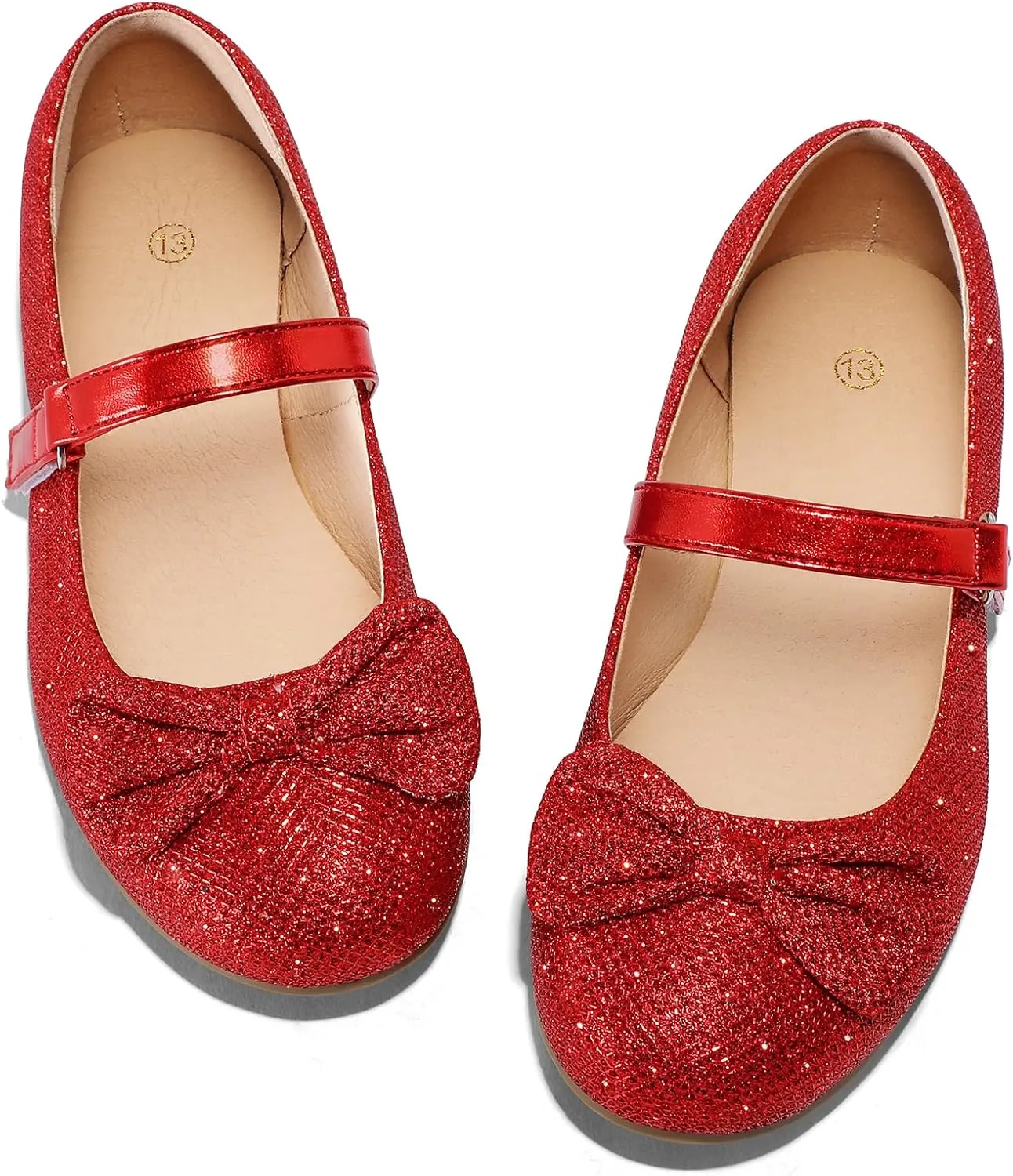 K KomForme Girl's Ballet Flats Non-Slip Soft Mary Jane Walking Party Dress Shoes for Toddler/Little Kid/Big Kid