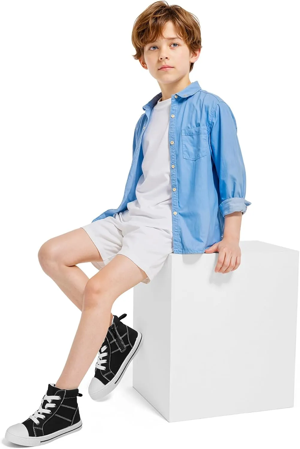 K KomForme Kids Sneakers for Boys and Girls Toddler Canvas High Top Walking Causal Shoes with Zipper