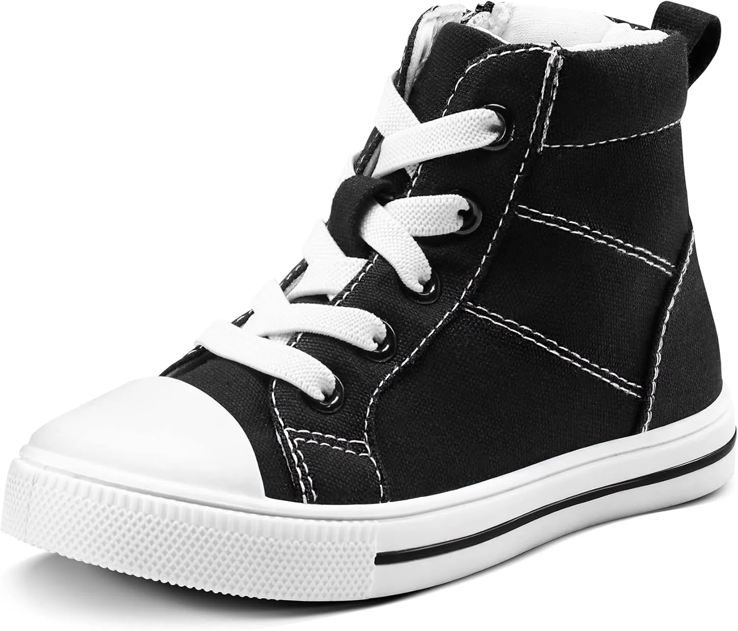 K KomForme Kids Sneakers for Boys and Girls Toddler Canvas High Top Walking Causal Shoes with Zipper