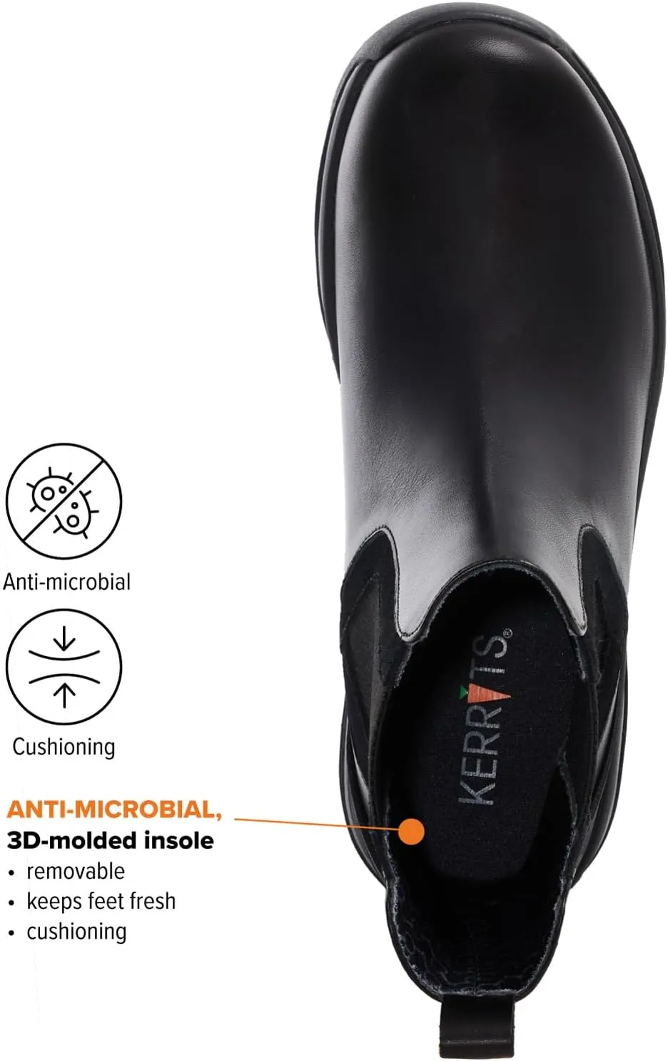 Kerrits Coachella Pull On Waterproof Barn Boot – Easy Care, Slip-On Leather Barn Work Boots, Wide Footbed, 1" Heel