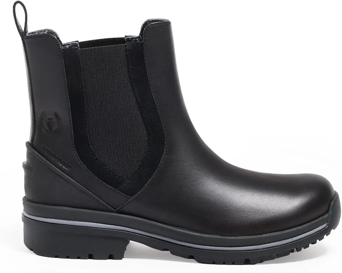 Kerrits Coachella Pull On Waterproof Barn Boot – Easy Care, Slip-On Leather Barn Work Boots, Wide Footbed, 1" Heel