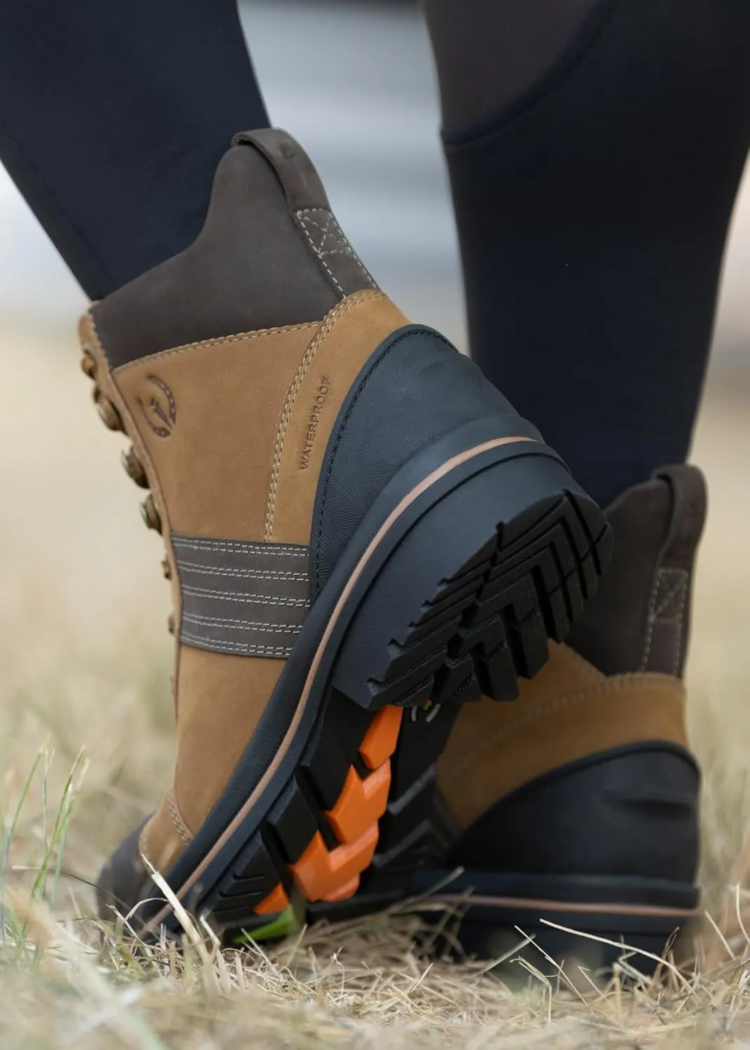 Kerrits Trail Blazer Lace Up Waterproof Barn Boot – Women's Leather Horse Riding & Hiking Boots, Wide Footbed, 1" Heel