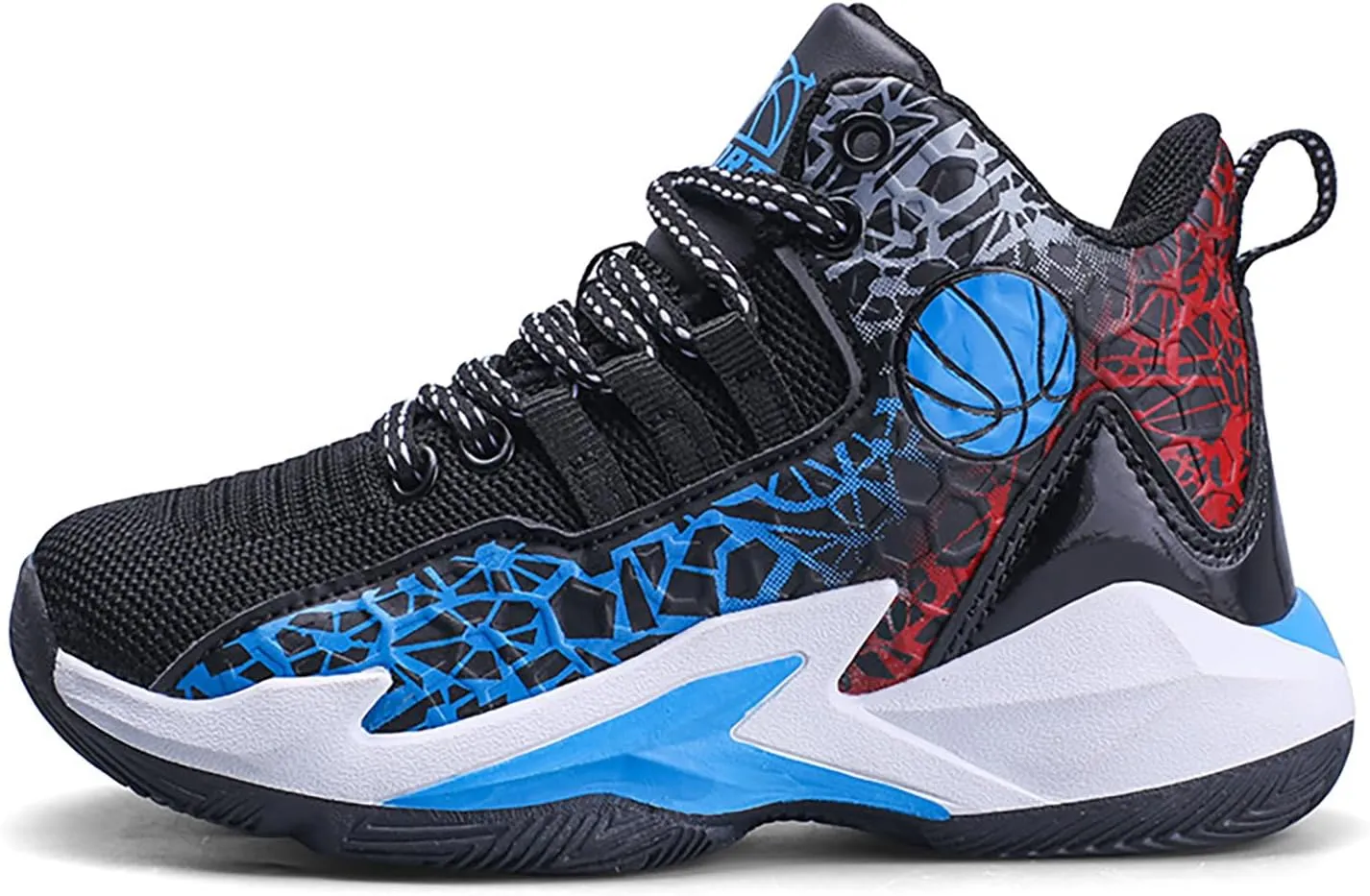 Kids Basketball Shoes High-top Sports Shoes Boys Sneakers Durable Lace-up Non-Slip Running Shoes Secure for Little Kids Big Kids