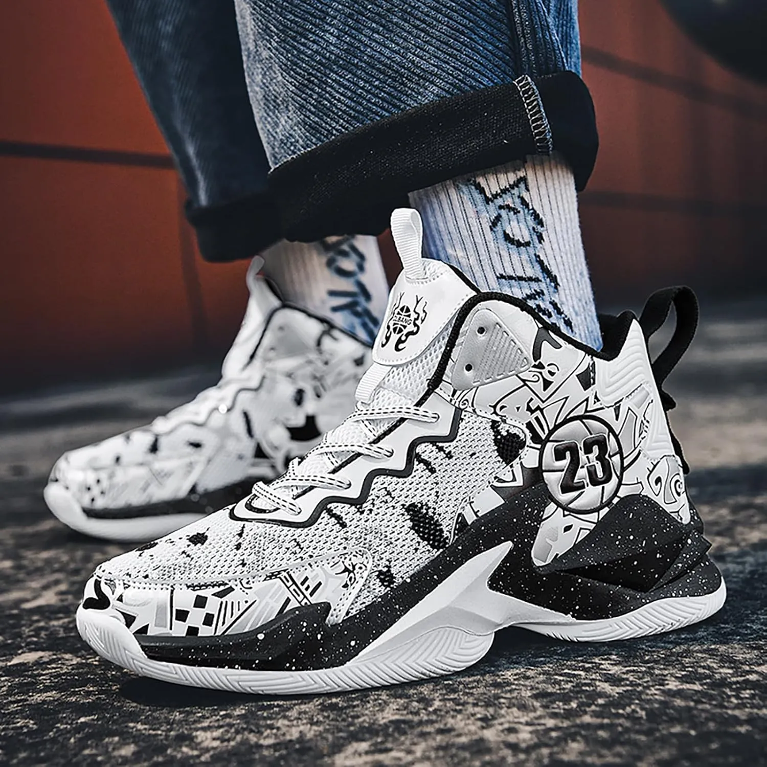 Kids Basketball Shoes High Top Youth Fashion Sneakers Girls Casual Sports Basketball Shoes Breathable Comfortable Boys Sneakers for Big Kids
