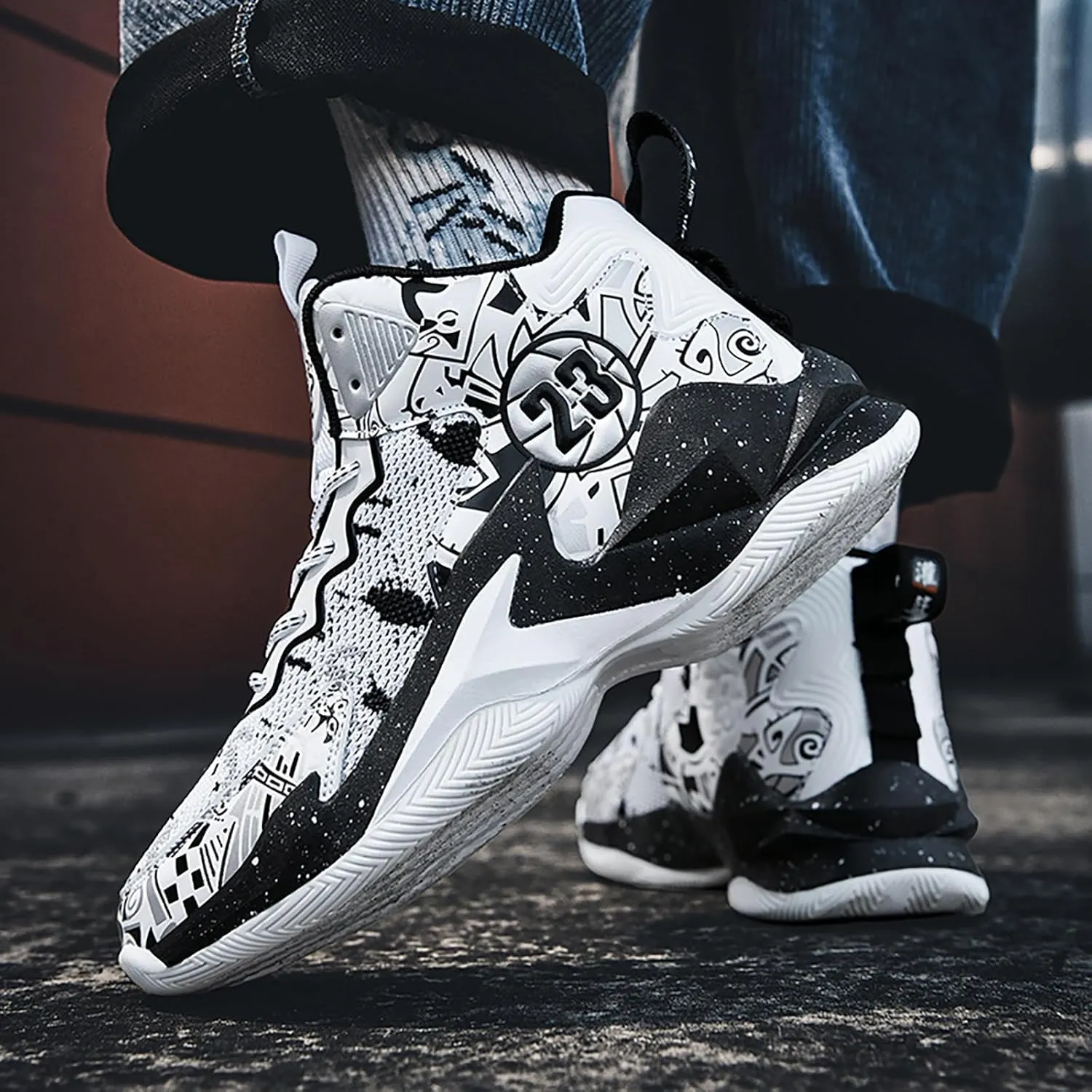 Kids Basketball Shoes High Top Youth Fashion Sneakers Girls Casual Sports Basketball Shoes Breathable Comfortable Boys Sneakers for Big Kids