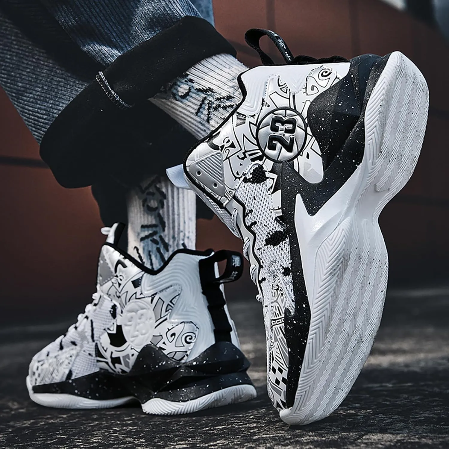 Kids Basketball Shoes High Top Youth Fashion Sneakers Girls Casual Sports Basketball Shoes Breathable Comfortable Boys Sneakers for Big Kids