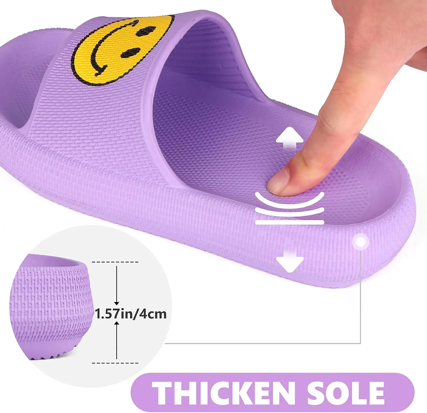 Kids Cloud Slides丨Pillow Sandals for Boys Girls丨Quick Drying Bathroom Shower Sandals丨Summer Beach Pool Slippers| Thick Sole Non-Slip