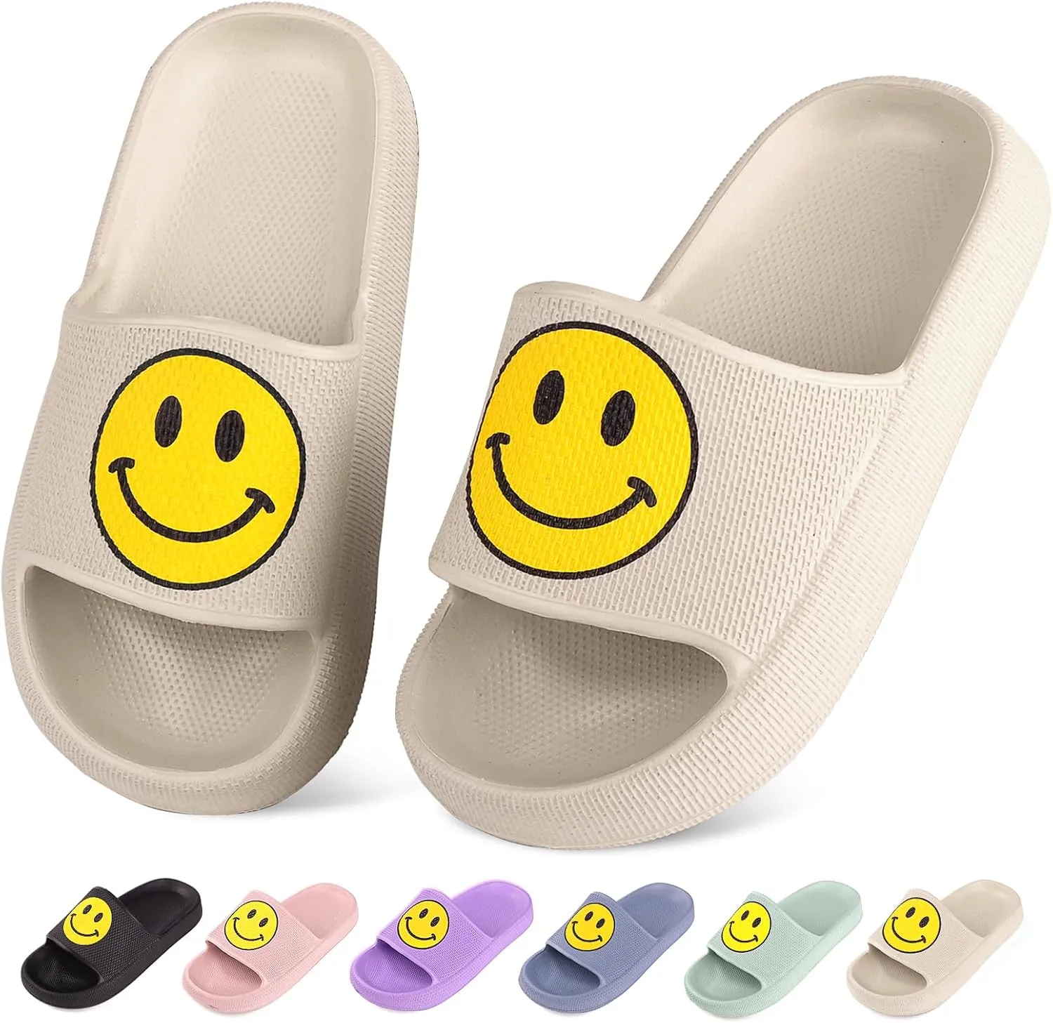 Kids Cloud Slides丨Pillow Sandals for Boys Girls丨Quick Drying Bathroom Shower Sandals丨Summer Beach Pool Slippers| Thick Sole Non-Slip