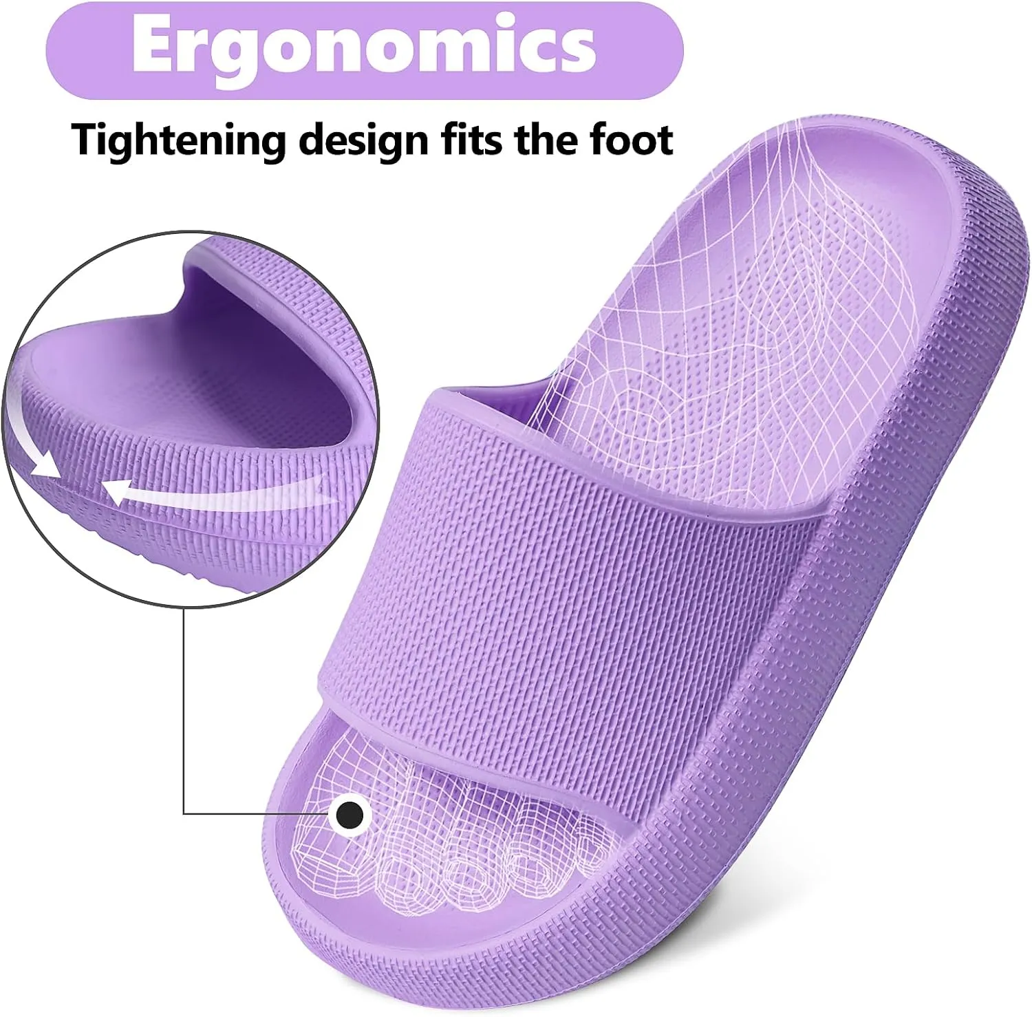 Kids Cloud Slides丨Pillow Sandals for Boys Girls丨Quick Drying Bathroom Shower Sandals丨Summer Beach Pool Slippers| Thick Sole Non-Slip
