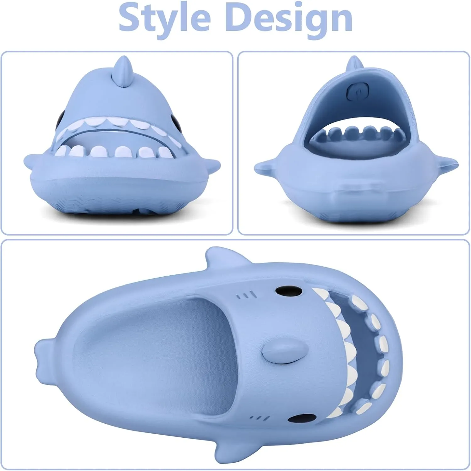 Kids Shark Cloud Slides | Toddler Boys Girls Shower Slippers | Boys Girls Cute Cartoon Fish Flip Flops | Beach Pool Home Sandals | Quick Dry Non-Slip