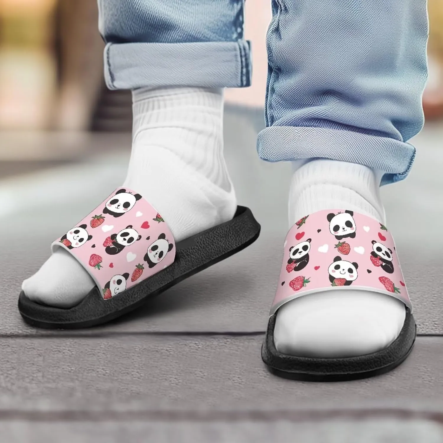Kids Shower Slides丨Animal Graphic Sandals for Girls丨Quick Drying Bathroom Shower Sandals丨Summer Beach Pool Slippers| Thick Sole Non-Slip