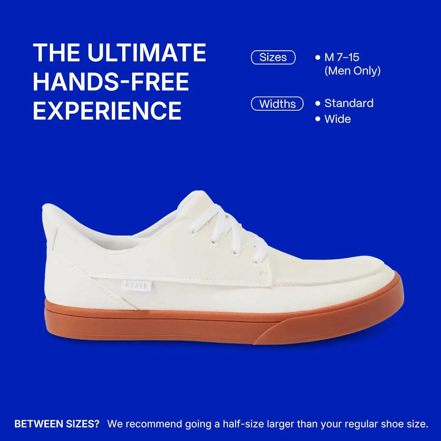 Kizik Mens Casual Shoes: Porto - Comfortable, Durable, Slip On Sneakers, Step in Shoes for Men Hands Free Convenience, Relaxed Coastal Style - Wide Width
