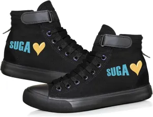 Kpop Album Dynamite Merch Jungkook Shoe Cartoon Image Jimin Sneakers J-Hope Rap Monster Jin SUGA V High-Top Canvas Shoes