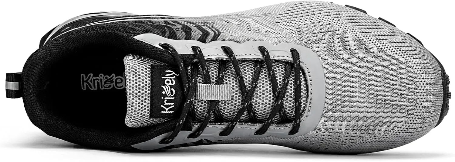 Kricely Men's Trail Running Shoes Fashion Walking Hiking Sneakers for Men Tennis Cross Training Shoe Outdoor Snearker Mens Casual Workout Footwear