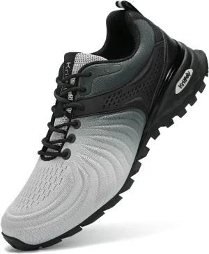 Kricely Men's Walking Shoes Breathable Lightweight Fashion Sneakers Non Slip Sport Gym Jogging Trail Running Shoes