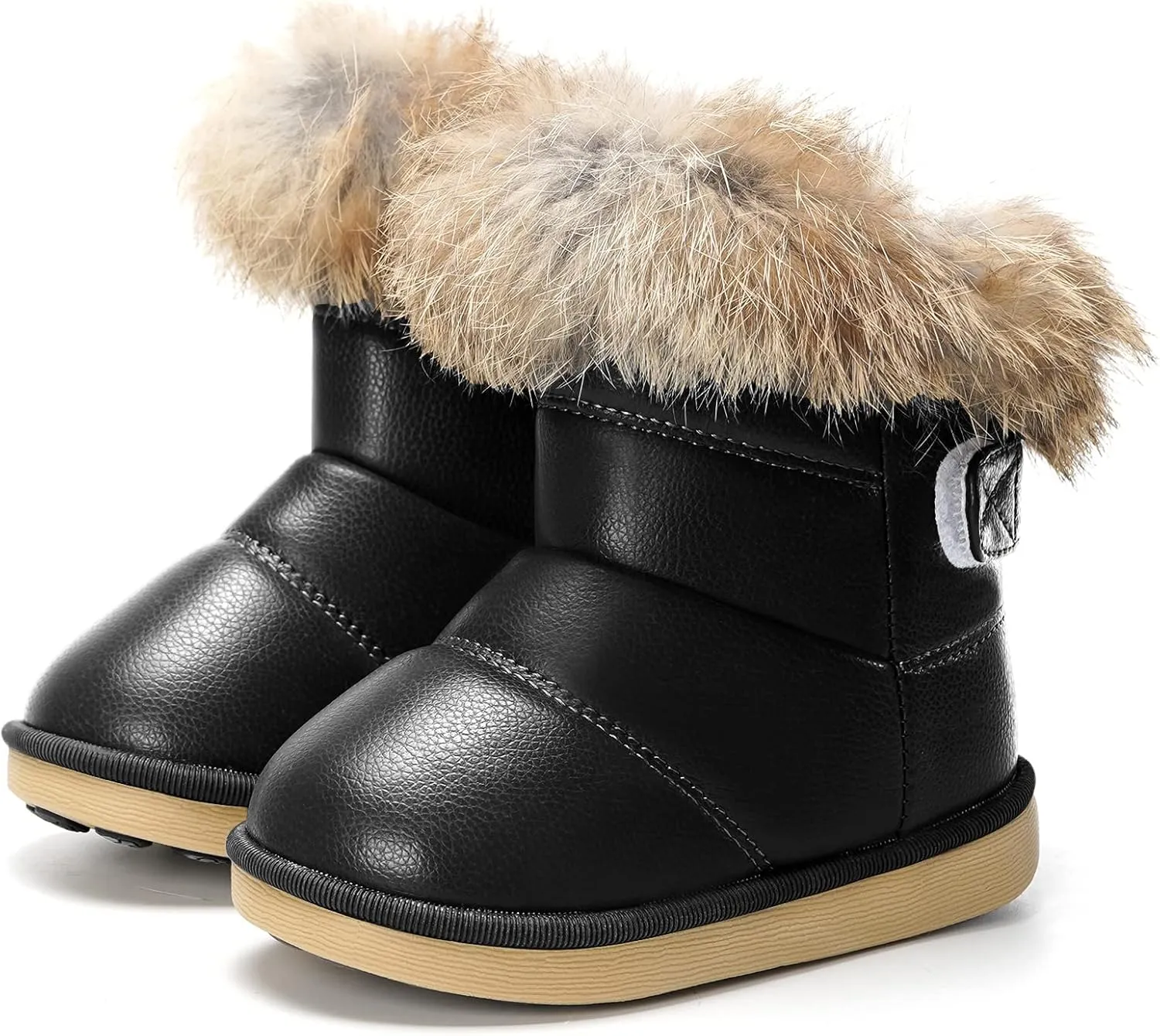 KVbabby Toddler boots Kids Snow Boots Girl's Warm Winter Boots Waterproof Boot PU Leather Non-slip