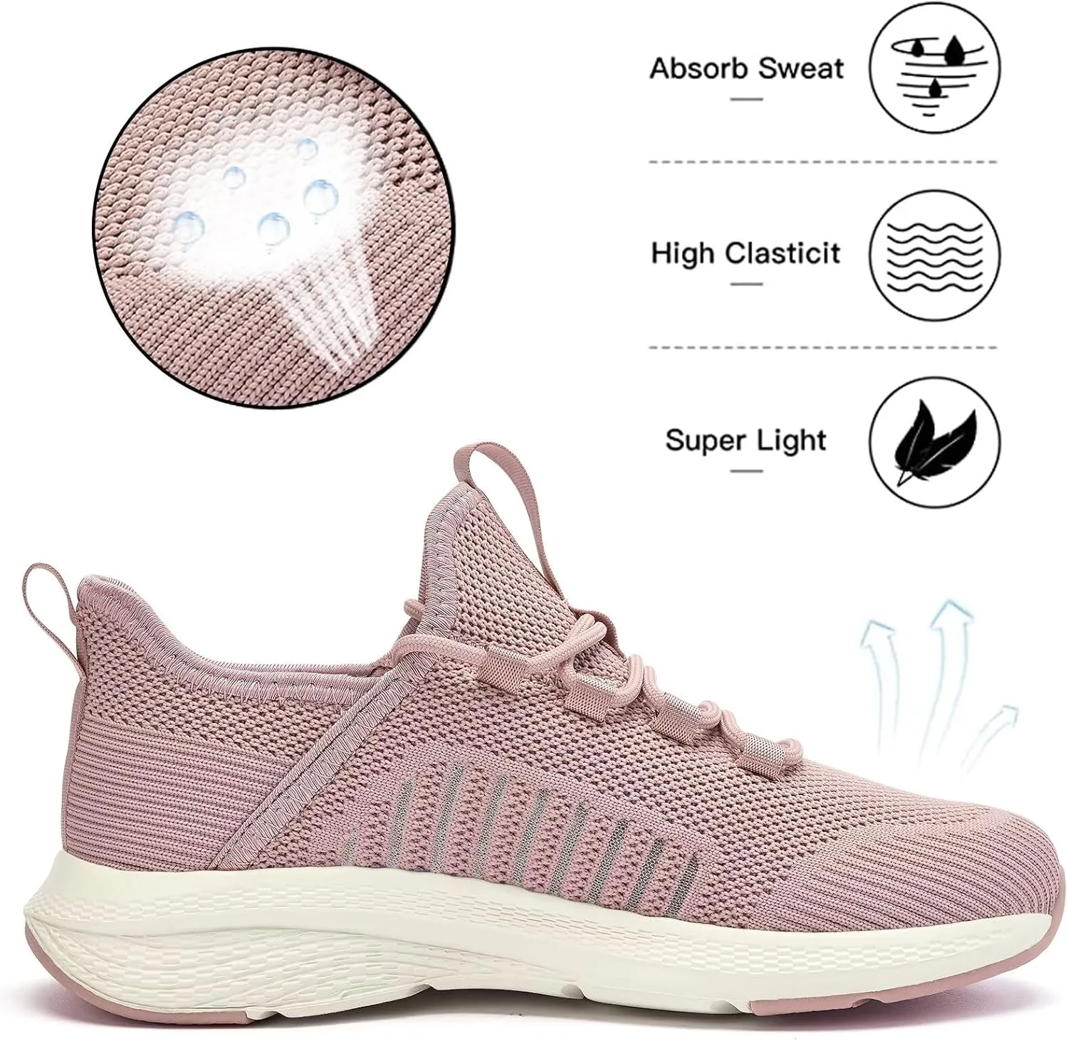Lamincoa Women Slip on Walking Sneakers Non Slip Running Shoes Lightweight Sport Gym Casual Shoes Workout Tennis Sneakers for Women