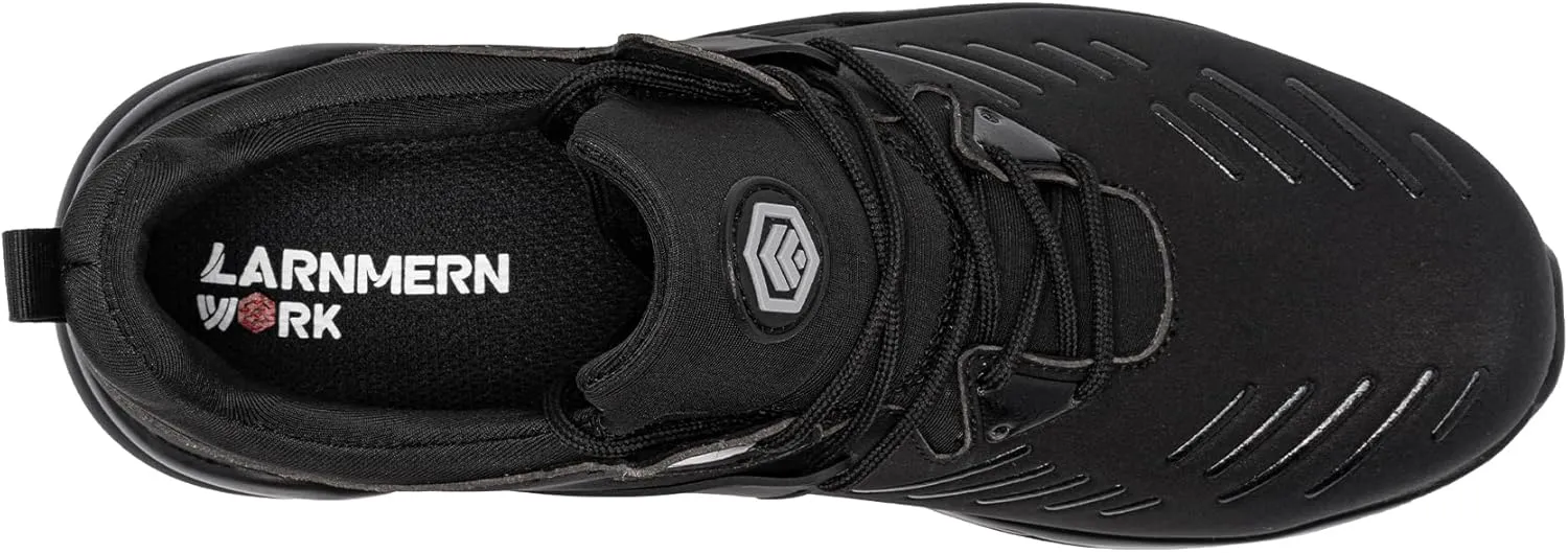 LARNMERN Steel Toe Shoes for Men Waterproof Slip Resistant Work Sneakers Athletic Durable Lightweight Comfortable Water Resistant Indestructible Construction Tennis Air Cushion