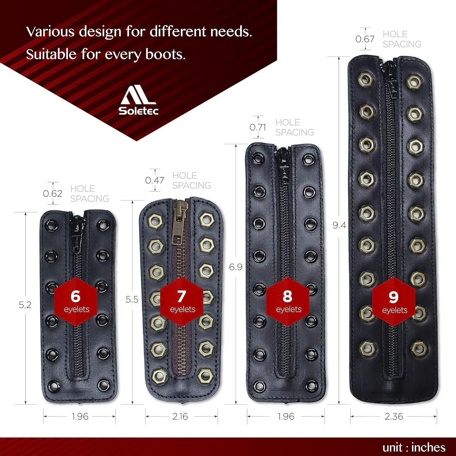 Leather Lace-in Boot Zipper Inserts for All Brands, Tieless Shoe Laces