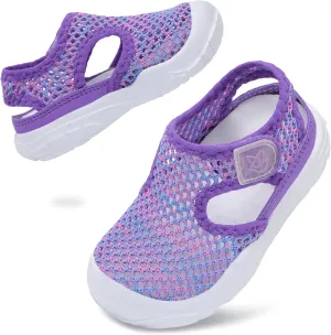 LeIsfIt Toddler Sandals Boys Girls Wide Sandals Kids Water Sandals Barefoot Water Shoes for Beach Swim Lightweight Closed Toe Summer Sandals
