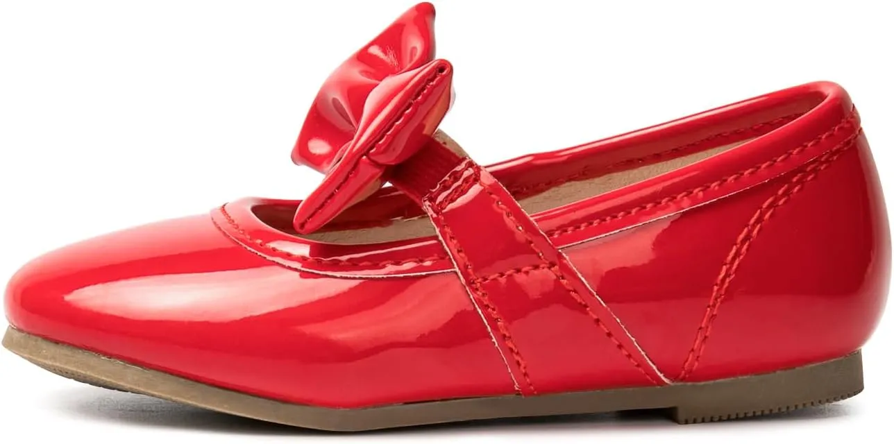 LM Toddler/Little Girls Mary Jane Dress Shoes Bow Ballet Flats for Wedding, Party, School