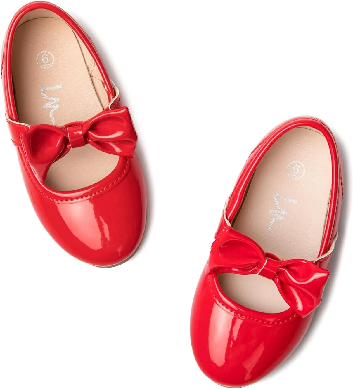 LM Toddler/Little Girls Mary Jane Dress Shoes Bow Ballet Flats for Wedding, Party, School