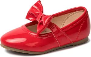 LM Toddler/Little Girls Mary Jane Dress Shoes Bow Ballet Flats for Wedding, Party, School