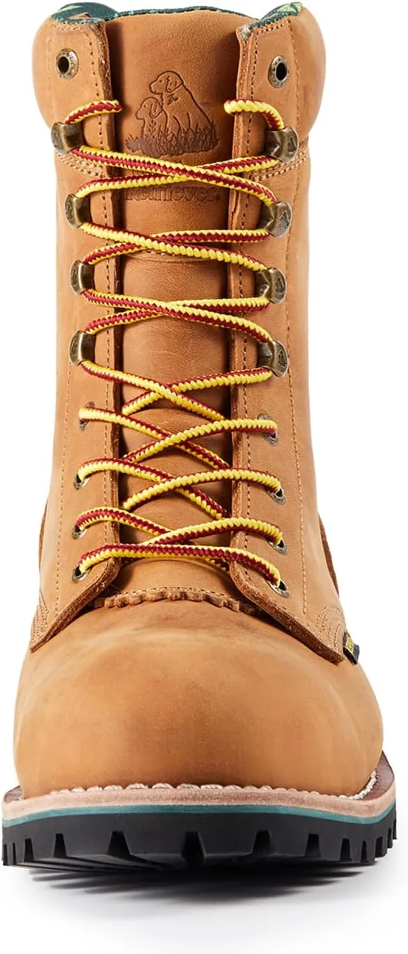 Logger boots for men Waterproof Composite Toe 9" height Crazy Hourse Leather Slip and Oil Resistant Goodyear Welt Logger Boots G81594
