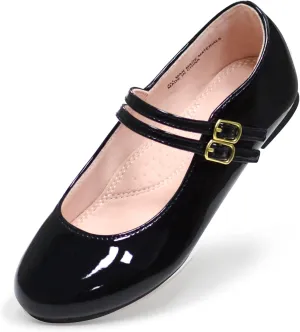 LseLom Girls Dress Shoes-Mary Jane Shoes for Girls Low Heel Princess Hook and Loop Dress Shoes Party Wedding Flats for Little/Big Kids