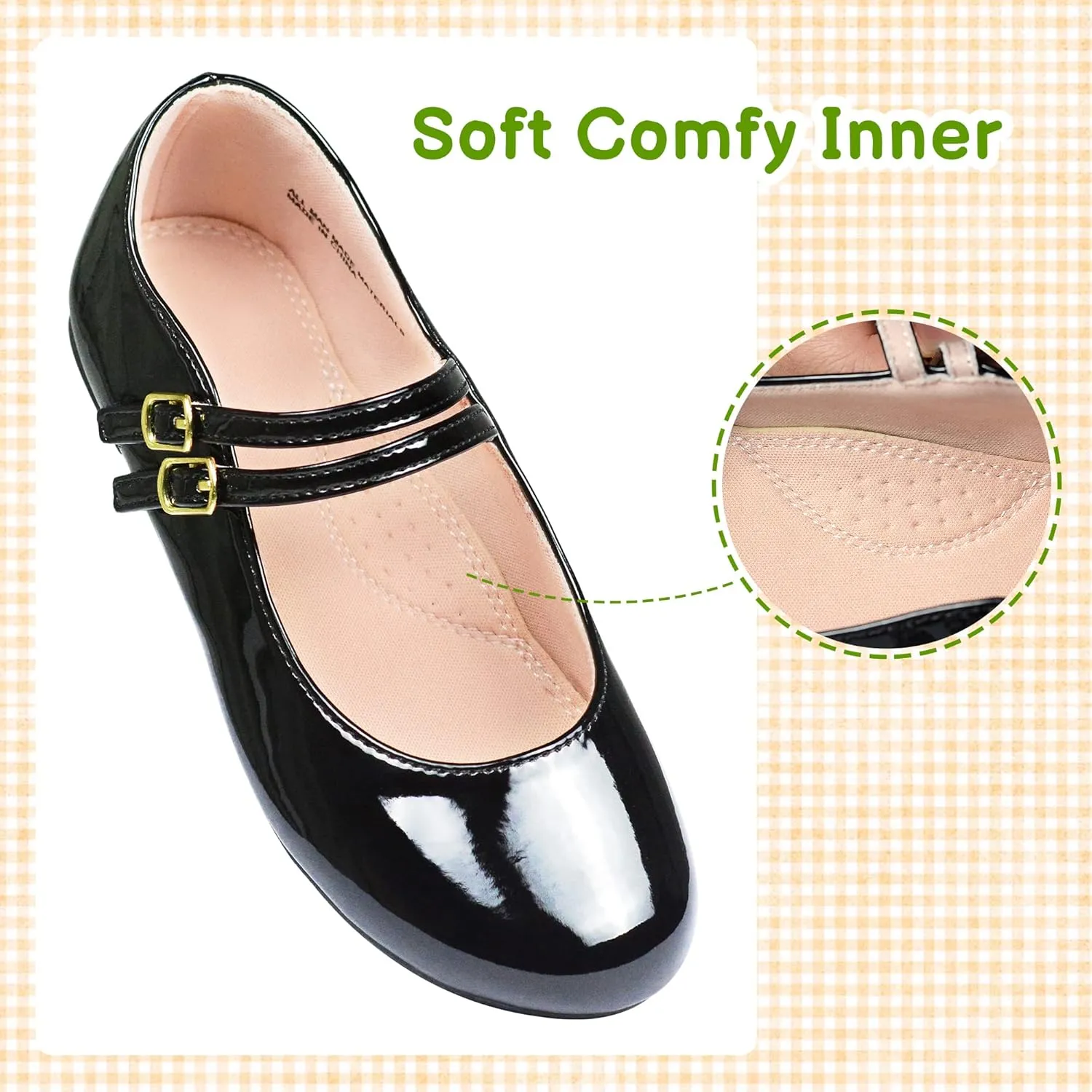 LseLom Girls Dress Shoes-Mary Jane Shoes for Girls Low Heel Princess Hook and Loop Dress Shoes Party Wedding Flats for Little/Big Kids