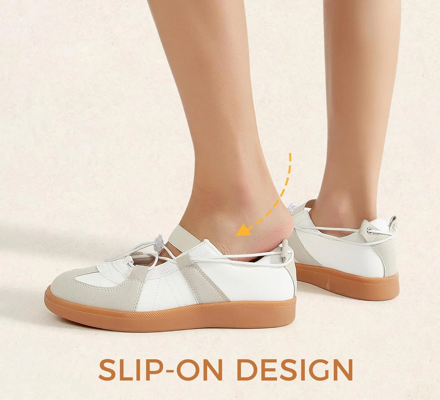 LUCKY STEP Women's Retro Fashion Sneakers Casual Comfortable Ballet Flats Lightweight Breathable Skate Shoes